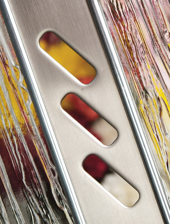 Decorative glazing detail from the Safedoors glass collection